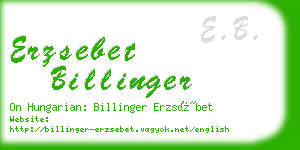 erzsebet billinger business card